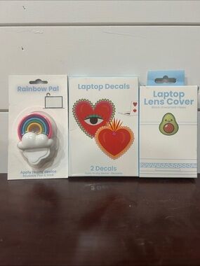 Rainbow Pal, Heart Laptop Decals & Avocado Lens Cover Set - Multicolor (All 3)